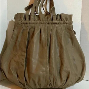 Allsants beige leather shoulder handbag